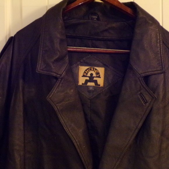 PHASE 2 LONG BLACK LEATHER JACKET - Picture 2 of 6